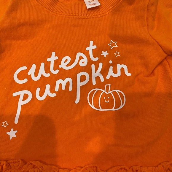 Baby Girl Halloween "Cutest Pumpkin" Outfit Chick Pea & Cat & Jack 3-6 Months - Picture 4 of 11
